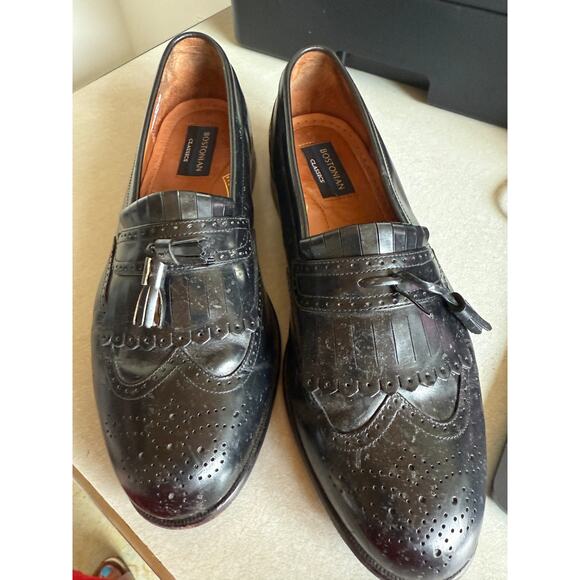 Bostonian Classics 20370 First Flex Black Leather Tassel Wing Tip Loafer 10.5 M - Picture 1 of 7